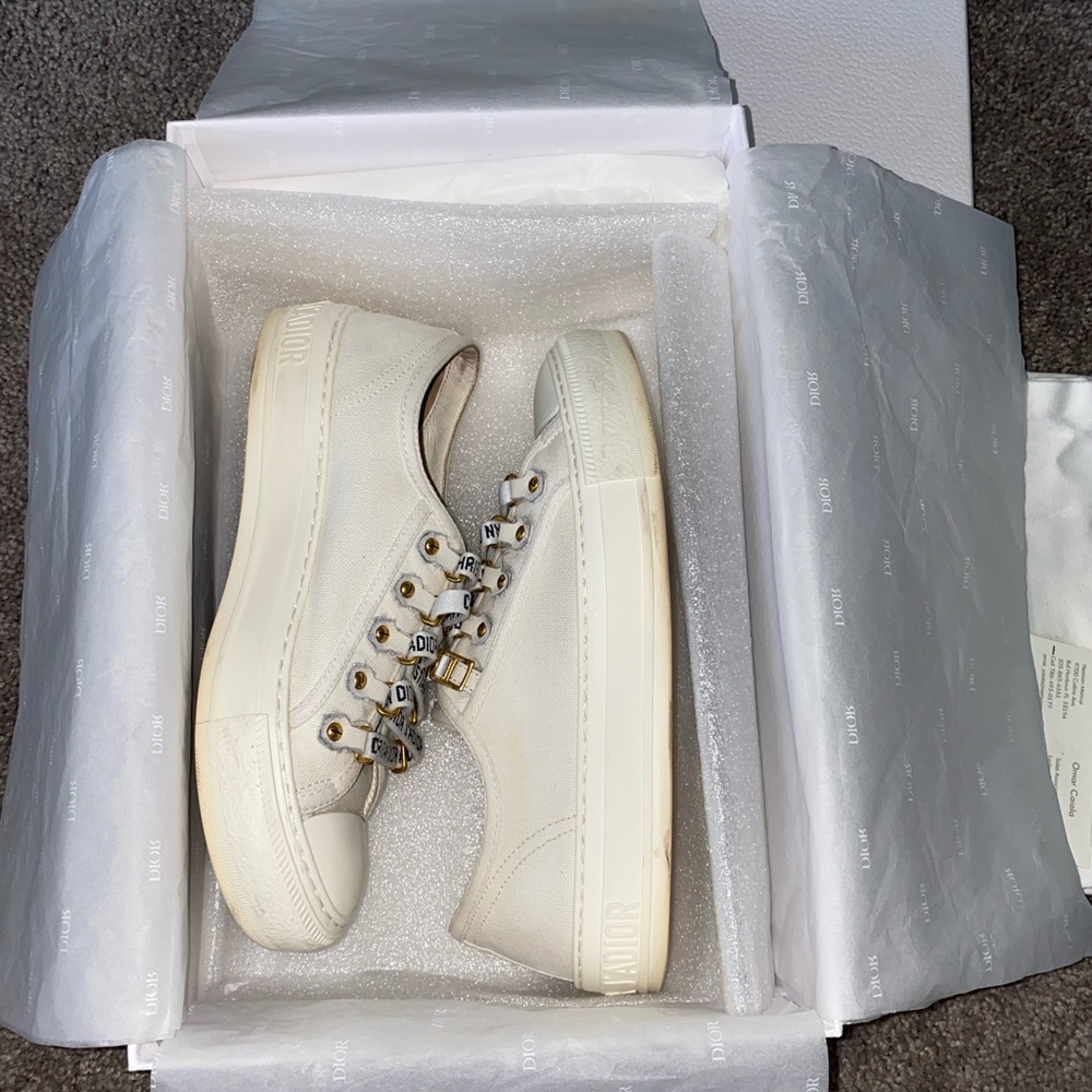 Authentic Dior Women's Cream Sneakers - Picture 7 of 15